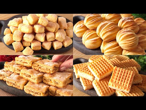 Видео: 4 лучших рецепта печенья! Вкуснее, чем в магазине! Простая выпечка в чаю!