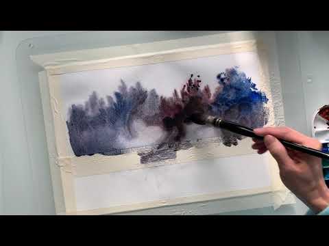 Видео: Как нарисовать лес акварелью