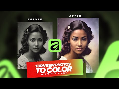 Видео: Превращайте чёрно-белые фотографии в цветные в Affinity Studio | Простые щелчки