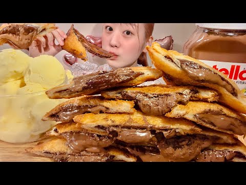 Видео: ASMR Нутелла моти жареный хлеб【русские субтитры】【Mukbang/ Eating Sounds】