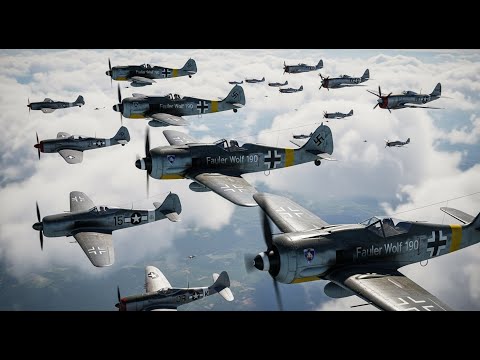 Видео: Немецкие пилоты смеялись над P-47 Thunderbolt, пока его восемь пулемётов калибра .50 не обрушили сви
