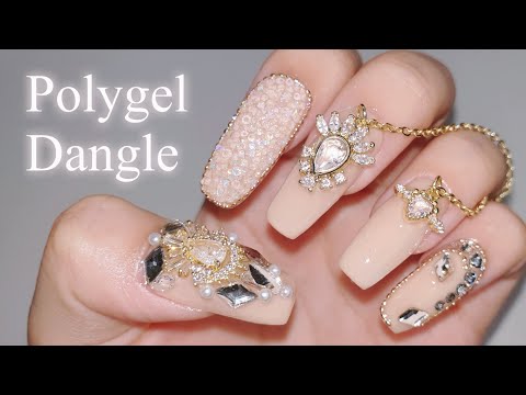 Видео: [Подзаголовок / Self-nail] Расширение полигеля! Как использовать висячие и эльфийские камни 💕