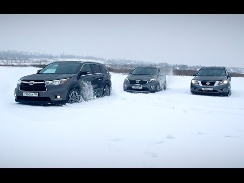 Видео: Toyota Highlander против Kia Sorento Prime Nissan Pathfinder