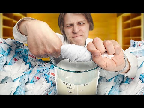 Видео: Сколько жидкости в 100 пачках влажных салфеток?