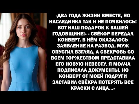 Видео: Свёкор вручил бумаги на развод, свекровь представила новую невесту, но конверт от подруги…