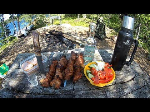 Видео: Рыбалка с ночёвкой на дальнем кордоне в Карелии#Выпивка#Жарим Шашлык#18+)