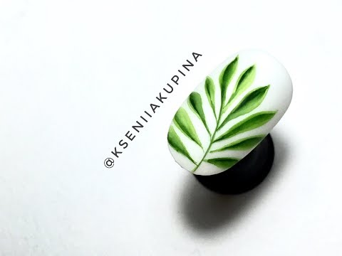 Видео: Зелёная веточка акварельными красками