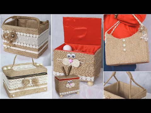 Видео: 5 супер полезных идей для корзин из картонной коробки для отходов | Идеи для поделок из джута