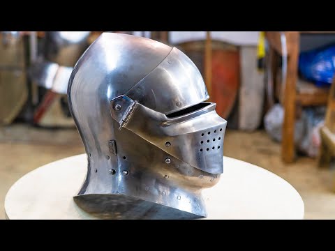 Видео: Как сделать забрало для армета. Ковка доспеха
