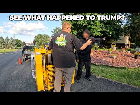 Видео: ЗЛОЙ домовладелец НАПАДАЕТ на меня во время уборки двора, требует, чтобы я ушел или ДРУГОЕ