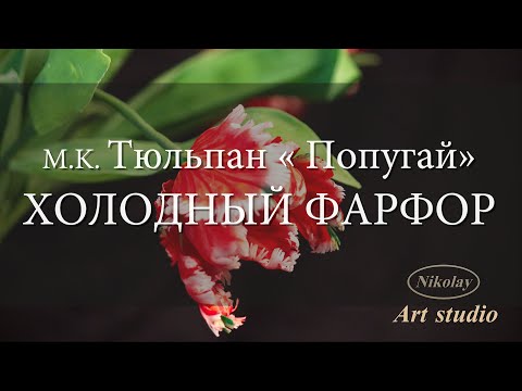 Видео: Тюльпан « Попугай» Холодный фарфор.