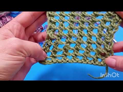 Видео: Покажу Новый проект  узором.Двухсторонняя сетка.#спицами. Навязала образцов