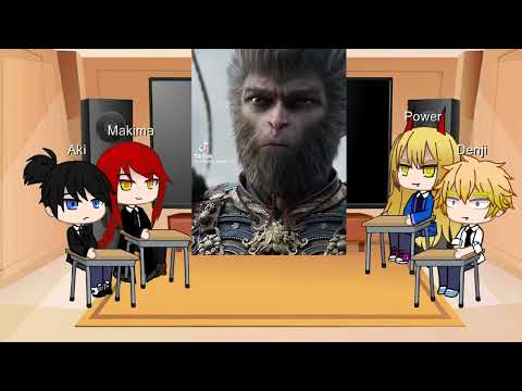 Видео: Реакция Человека-бензопилы на Сунь Укуна из «Чёрного мифа: Укун» | Gacha Life Animation