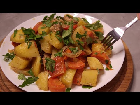 Видео: Вкусный обед или ужин без усилий! КАРТОШКА в РУКАВЕ с мясом и овощами