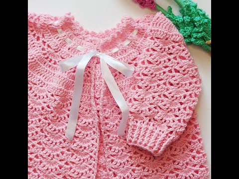 Видео: МК Кофточка-распашонка для девочки на1-3 месяца.