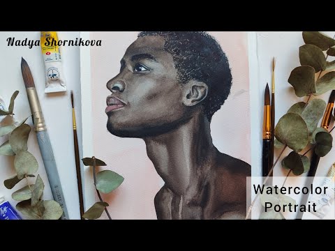 Видео: Watercolor portrait painting/Акварельная живопись портрета