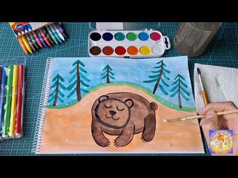 Видео: малювання Ведмідь у барлозі