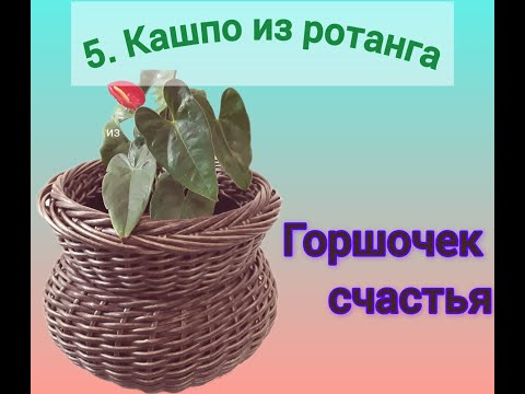 Видео: 5.  Кашпо из ротанга.  Горшочек счастья. Давайте сплетем вместе!