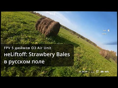 Видео: FPV 5 дюймов O3 Air Unit. неLiftoff: Strawbery Bales в русском поле.