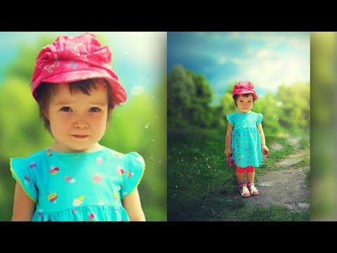 Видео: Летняя обработка детского фото в Фотошоп/ Открытка из любительского фото