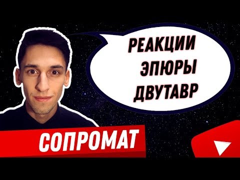 Видео: Определение реакций в балке, построение эпюр, подбор двутавра. Сопромат