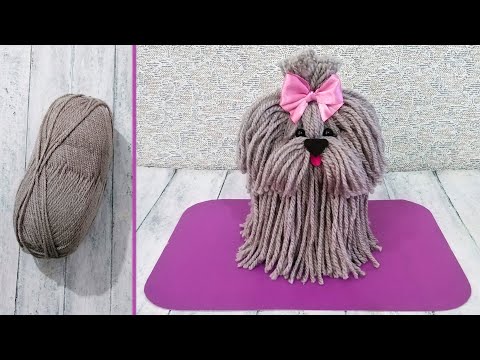 Видео: Как сделать собачку из пряжи/ниток 🐶 How to make a yarn/wool dog
