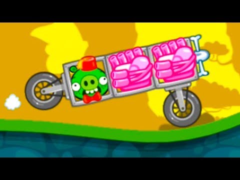 Видео: Бонус с Кидом в Bad Piggies #32 МАШИНКИ свинок! Сложные трассы в уровнях на МК