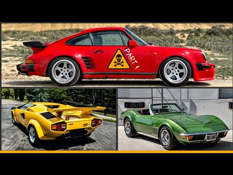 Видео: Самые опасные автомобили старой школы⚠️ Porsche 911 Turbo; Lamborghini Countach; Chevrolet Corvette.