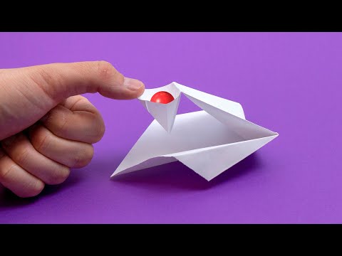Видео: Оригами: катапульта. Как сделать катапульту из бумаги А4 без клея и без ножниц - лёгкое оригами
