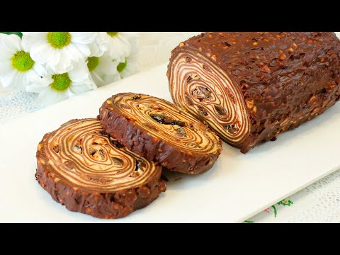 Видео: Рецепт Находка! Новая Идея Из Интернета! Блинный Рулет с Начинкой Вкуснее Торта! Он Тает Во Рту!