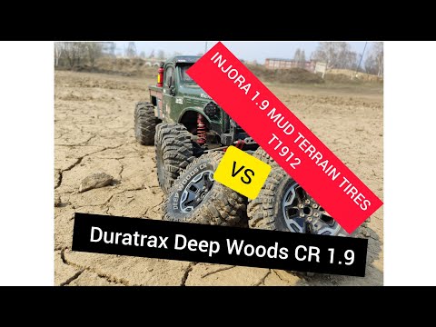 Видео: Top резина для RC. Duratrax. Deep Woods CR 1.9 vs INJORA 1.9 Mud TERRAIN TIRES, T1912