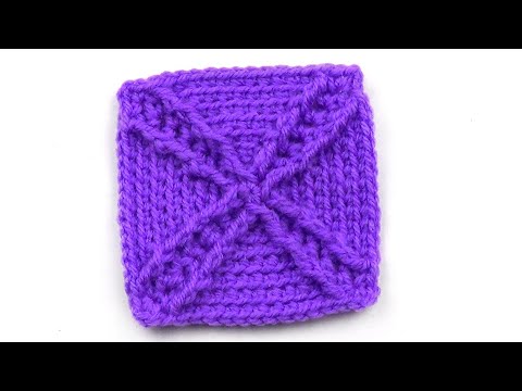 Видео: Квадратный мотив с рельефными столбиками   Square motif with raised stitches