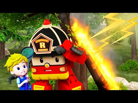 Видео: РОБОКАР ПОЛИ 🔥 Рой и пожарная безопасность 🚒 Беригись молнии! ⚡️ Мультфильм детям