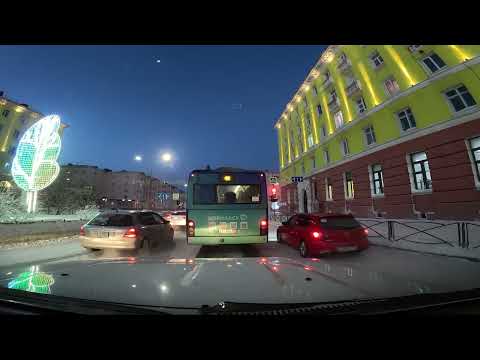 Видео: Улицы Норильска/Ленинский проспект/Зима 2024