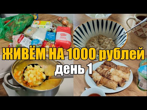 Видео: ЖИВЁМ НА 1000 РУБЛЕЙ/ ЭКОНОМНОЕ МЕНЮ НА СЕМЬЮ