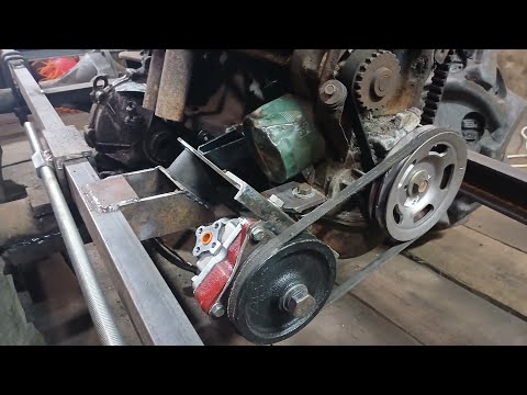 Видео: Самодельный гусеничный минитрактор! Насос НШ-10 установлен! 5 серия 