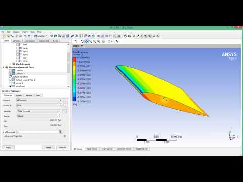 Видео: 3.4 Моделирование обтекания элемента крыла в ANSYS CFX