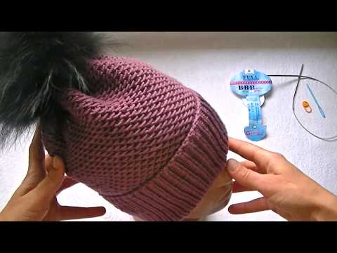 Видео: Вяжем  шапку узором  «Кольчуга»  спицами.