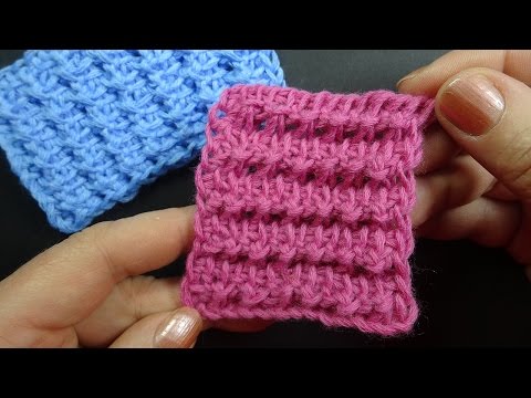 Видео: Тунисский узор вязания Tunisian crochet  25
