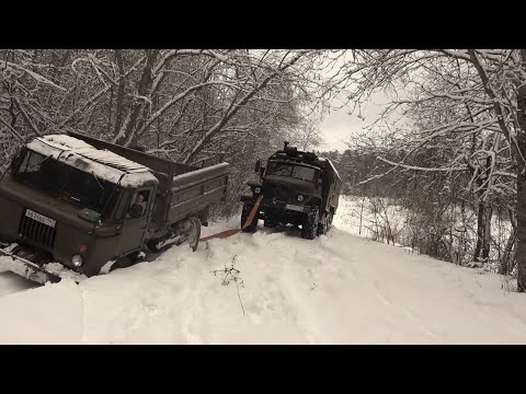 Видео: Урал 375 и Газ 66 на жёстком бездорожье!