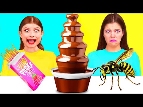 Видео: Шоколадный Фонтан Челлендж | Смешные Моменты c AZaZa Challenge