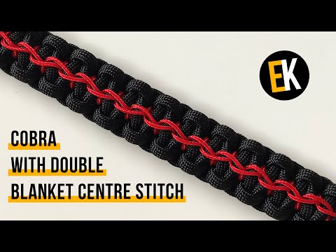 Видео: Браслет из паракорда Cobra with Double Blanket Centre Stitch | застёжка узел
