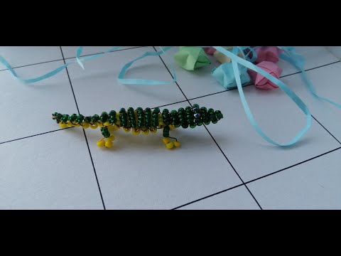 Видео: Крокодил из бисера в технике параллельное плетение!