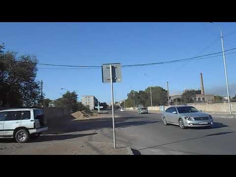Видео: Город Балхаш (Балқаш) - дорога от вокзала по прямой дороге между микрорайонами