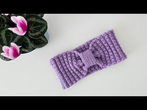 Видео: 🎀 Повязка на голову  крючком "Пиксель". Crochet headband