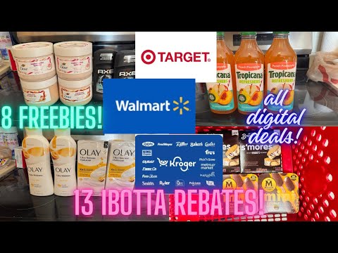 Видео: Все цифровые товары Walmart, Target и Kroger! 8 бесплатных товаров! 13 скидок IBOTTA!