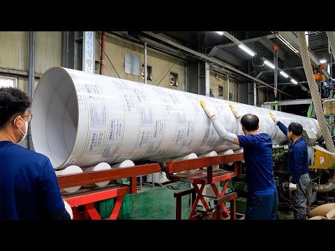 Видео: Процесс массового производства больших бумажных труб.