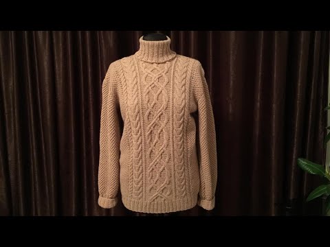 Видео: Мужской свитер вывязан узором ,,соты,, размер 46-48// Мастер класс// подробное описание