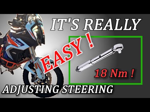 Видео: KTM 1290 Super Adventure R 2021. Как отрегулировать люфт подшипника рулевой колонки. #ktm #механик