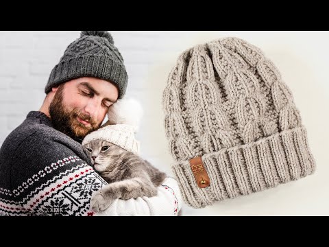 Видео: МУЖСКАЯ ШАПКА на осень зиму спицами / Mens autumn winter hat DIY